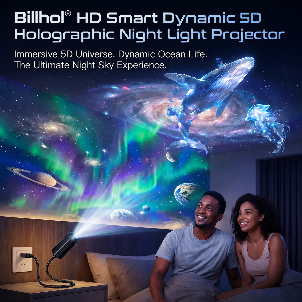 Billhol® 🇺🇸 Night Light Projector 🛒 - Smart Holographic Star Projector ✈️